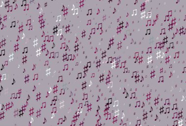 Müzik sembollü Açık Pembe vektör şablonu.