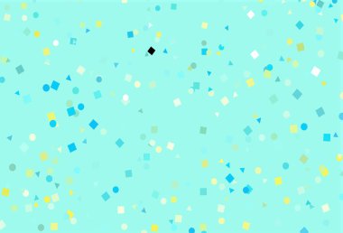 Açık Mavi, çemberli çokgen biçiminde sarı vektör deseni.