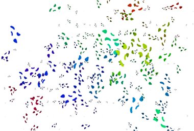 Karmaşık şekilli açık renk, Gökkuşağı vektör deseni.