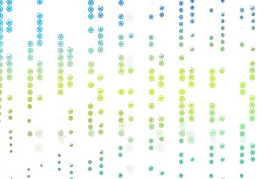 Açık Mavi, parlak kar taneleriyle sarı vektör düzeni.