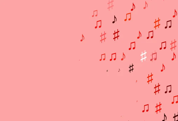 Modèle Vectoriel Rouge Clair Avec Éléments Musicaux — Image vectorielle