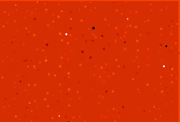 Světle Oranžová Vektorová Šablona Krystaly Kruhy Čtverci — Stockový vektor