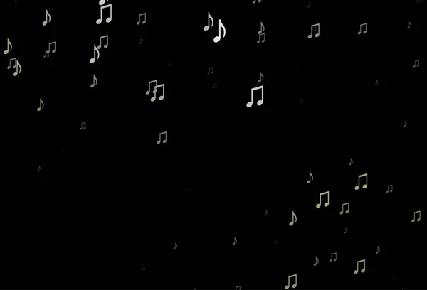 Темно Черный Векторный Шаблон Музыкальными Символами — стоковый вектор