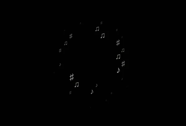 Dunkelschwarze Vektorschablone Mit Musikalischen Symbolen — Stockvektor