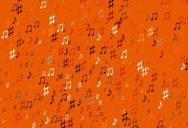 Rouge Clair Fond Vectoriel Jaune Avec Symboles Musicaux — Image vectorielle