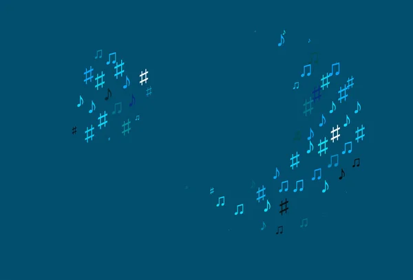 Heller Blauer Vektorhintergrund Mit Musik Symbolen — Stockvektor