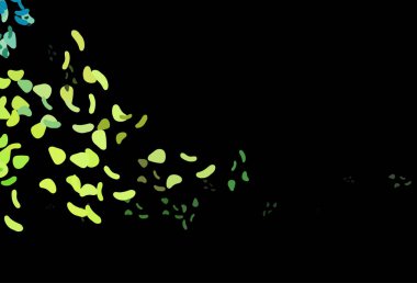 Koyu mavi, soyut şekilli sarı vektör arkaplanı.