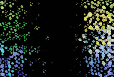 Koyu Çokrenkli, balon şekilli Gökkuşağı vektör arkaplanı.