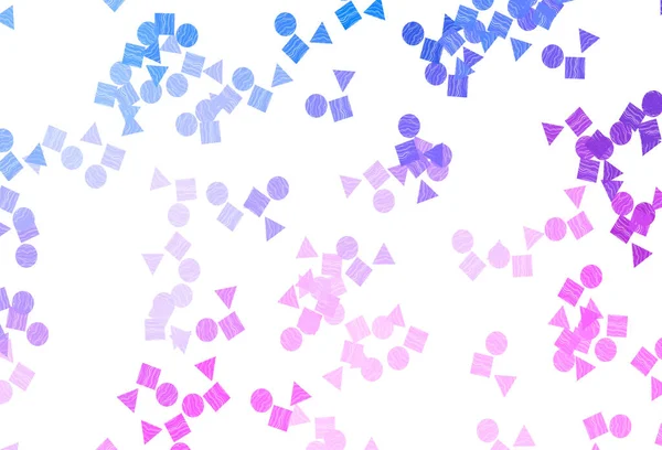 Светло Розовый Синий Векторный Обратный Ход Линиями Кругами Ромбами — стоковый вектор