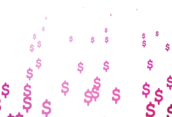 带美元的浅色粉红矢量背景 — 图库矢量图片