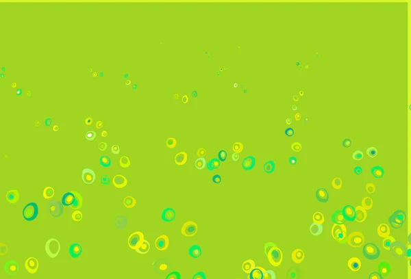 Light Green Yellow Vector Background Bubbles — Stock Vector