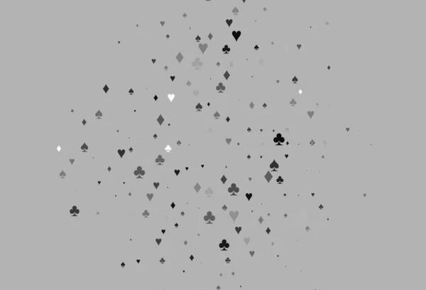 Licht Zilver Grijze Vectorachtergrond Met Kaarttekens — Stockvector