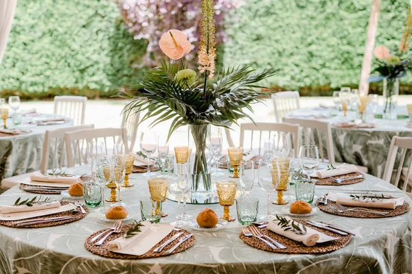 Décoration Table Mariage Tropical — Photo