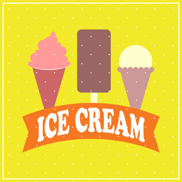 Ice cream cartoon flat style
