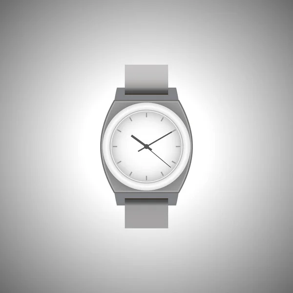 Reloj de pulsera en blanco y negro — Vector de stock