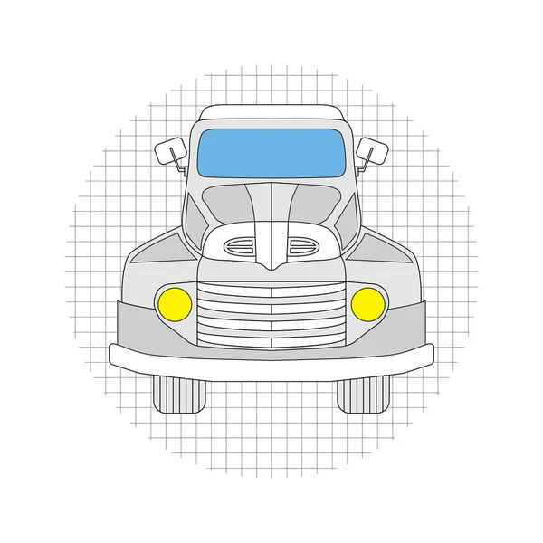 Dibujos animados coche color gris. — Vector de stock