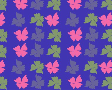 Mavi arka planda çiçek deseni, el çizimi çiçek. .