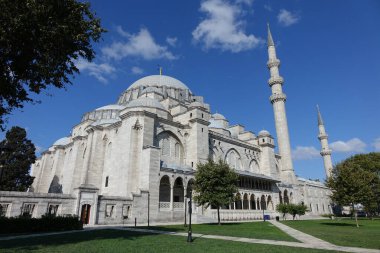 TURKEY SULEIMAN MOSQUE FRONTAL VIEW. INSTANBUL. clipart