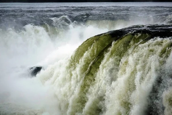 Argentina Iguazu Waterfall Dettail Água Verde — Fotografia de Stock