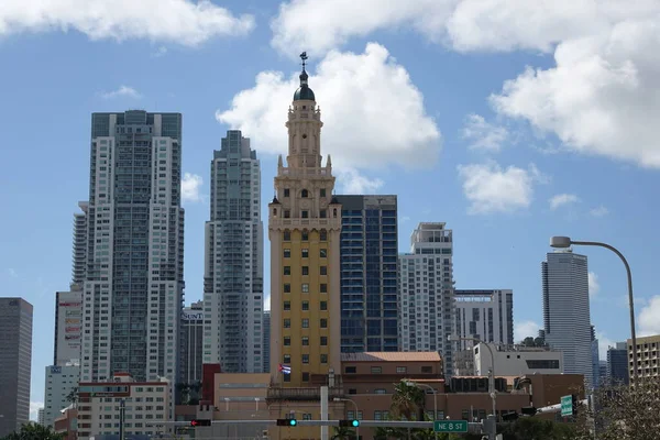 Florida Miami Freedom Tower Cityscape Stock Obrázky
