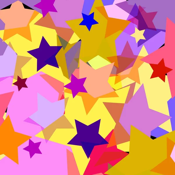 Helle Farbe Transparente Sterne Geometrische Abstrakte Hintergrund — Stockvektor