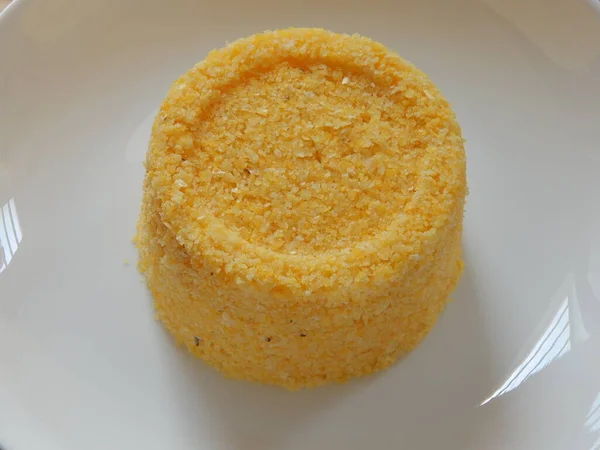 Traditioneller Brasilianischer Couscous Cuscus Cuscuz Tropisches Essen Der Brasilianische Couscous — Stockfoto
