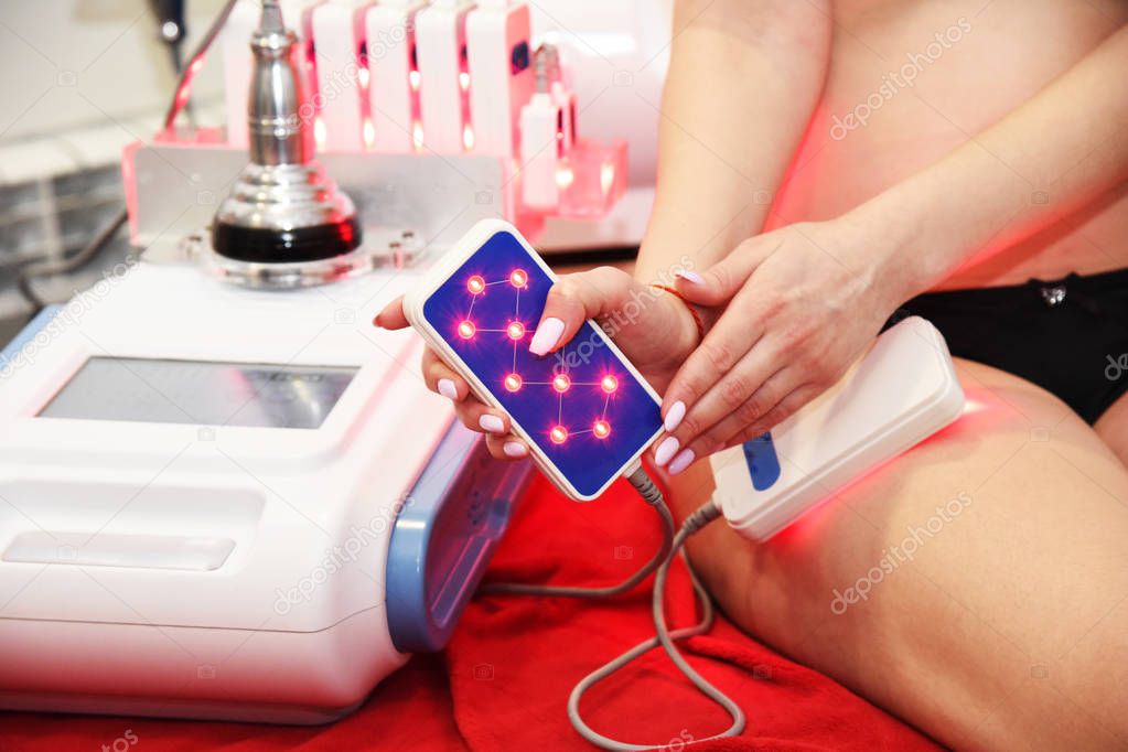 lipo laser. Hardware cosmetology. Body care. Non surgical body sculpting. body contouring treatment, anti-cellulite and anti-fat therapy in beauty salon.