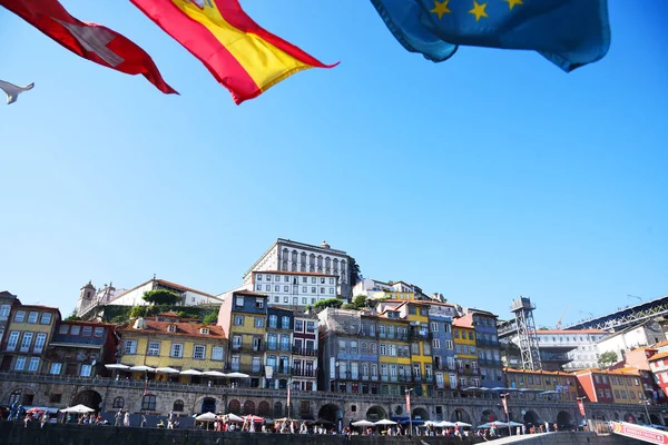 Porto Portugal Juli 2018 Ribeira Distriktet Portos Gamle Turistområde – stockfoto