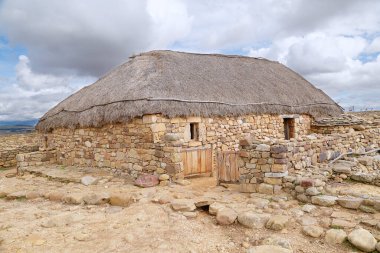 Numancia, Soria, İspanya 'da bir Keltiberya evinin yeniden inşası