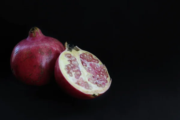 Pomegranates Black Background — Stock Photo, Image