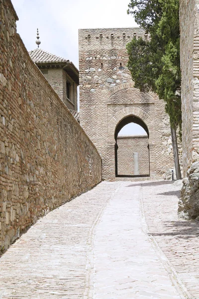 Alcazaba Spanya Nın Malaga Şehrinde Bir Saray Kalesi — Stok fotoğraf