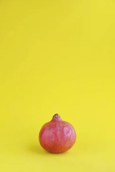 Pomegranates Yellow Background Copy Space — Stock Photo, Image