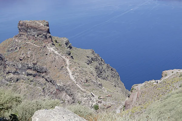 Skaros Rock Former Castle Imerovigli Village Santorini Island Greece — Stock Photo, Image