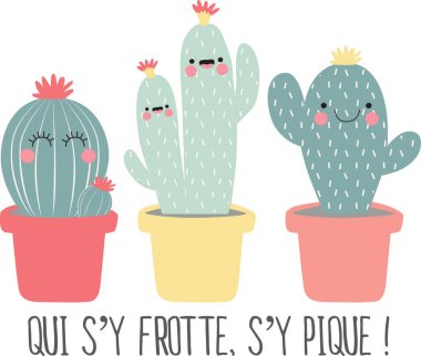 cactus in a pot of set, t-shit print designs