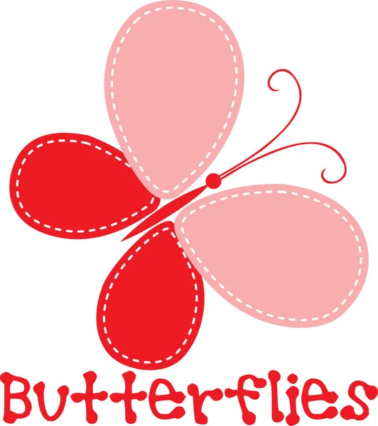 Butterfly Drawing Vector Vector Illustration Butterfly Heart Shit Print Designs – stockvektor