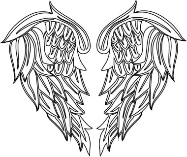 heart shaped wings in black and white colors,heart wings, t-shit print designs