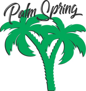 Vector illustration of palm tree, palm tree tropical forest palm spring, t-shit print designs