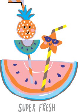 illustration of super fresh watermelon, super fresh watermelon cartoon, t-shit print designs