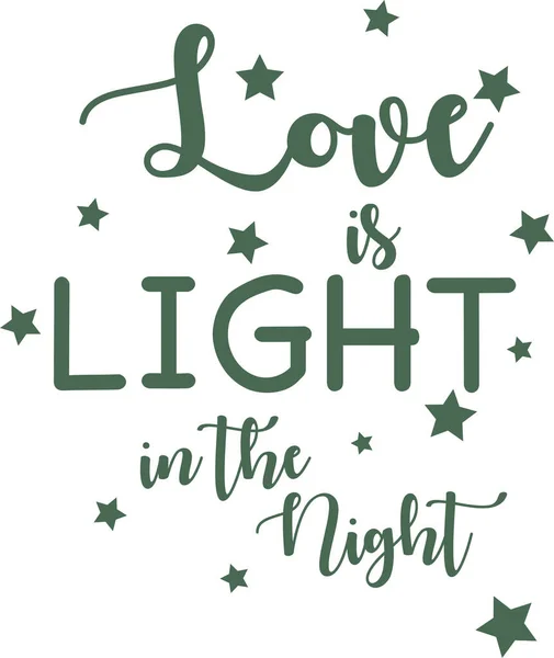Love Light Night Stars Love Light Night Wordings Shit Print — Archivo Imágenes Vectoriales