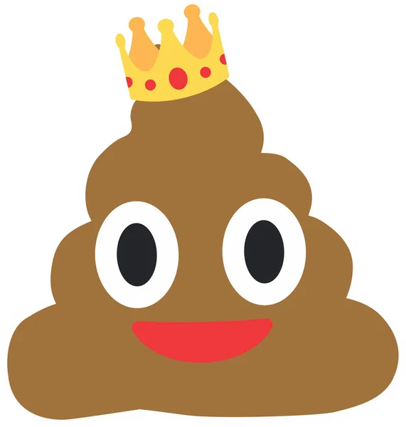 Shit Turd Wearing Crown Vector Illustration Shit Turd Cartoon Shit — Vector de stock