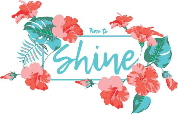 Time to shine, vector illustration of floral frame,  Colorful Flower Vector Colorful floral Vectors, t-shit print designs