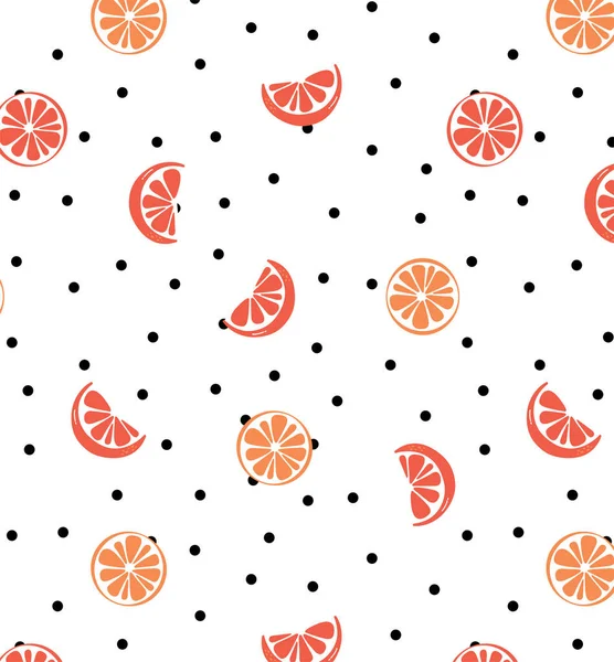Vector Illustration Orange Slices Dot Seamless Shit Print Designs lizenzfreie Stockvektoren
