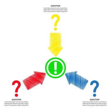 İş şablon için soru ile grafik, vektör