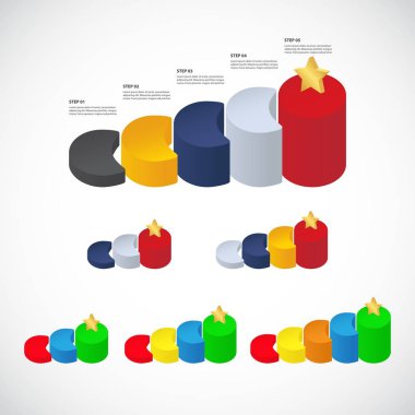 İş şablon için adımları ile grafik, vektör