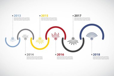 Zaman çizelgesi ile iş şablonu, yıllardır vektör
