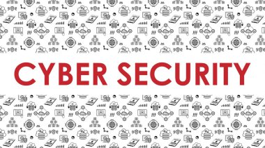 Siber Güvenlik işaretleri ile yazı, vektör