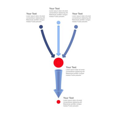Kopya alanı beyaz arka plan üzerinde renkli oklar grafikle