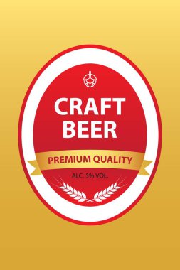 zanaat bira etiket, vektör illüstrasyon