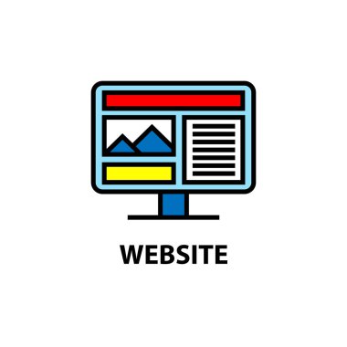 Beyaz arka plan üzerinde Web sitesi vektör illüstrasyon