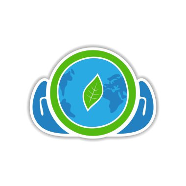 Dünya sticker beyaz arka plan üzerinde kaydetme